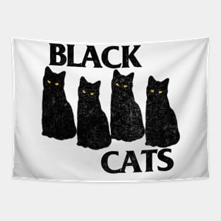 Black Cat Flag - Faded-Style Kitty Fan Design Tapestry