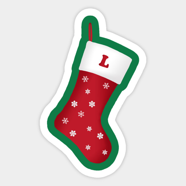 Letter L Festive Christmas Stocking Design L Christmas Stocking Sticker Teepublic