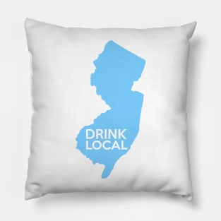 New Jersey Drink Local NJ Blue Pillow