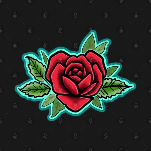 Red heart shaped rose by Squatchyink