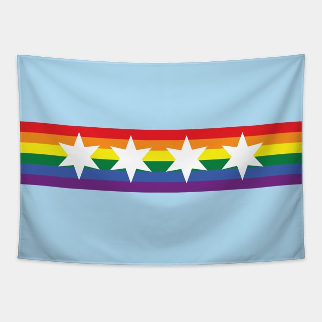 City of Chicago Flag for Gay Pride Tapestry by MichelleBoardman