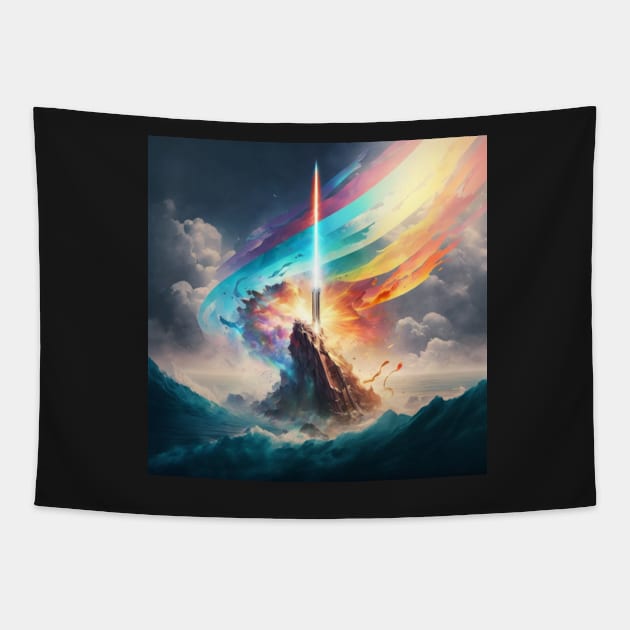 Rainbow Sword Tapestry by Newtaste-Store