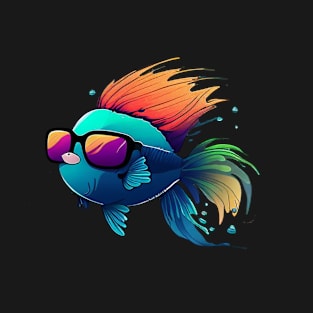 COOL BETTA FISH WITH SUNGLASSES T-Shirt