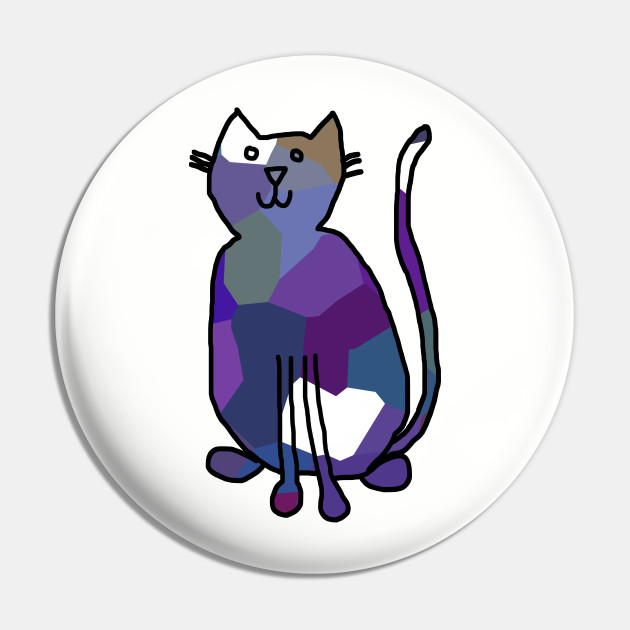 Blue Crystal Cat Face Pin Teepublic