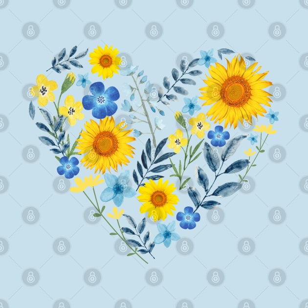 I stand with Ukrainian, sunflowers and hearts, peace not war. by WhaleSharkShop