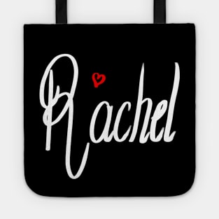 Rachel girls name woman’s first name in white cursive calligraphy personalised personalized customized name Gift for Rachel Tote