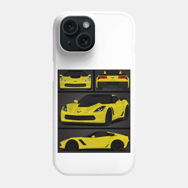 Z06 YELLOW Phone Case by VENZ0LIC