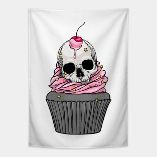 Pink Skull Cupcake Tapestry