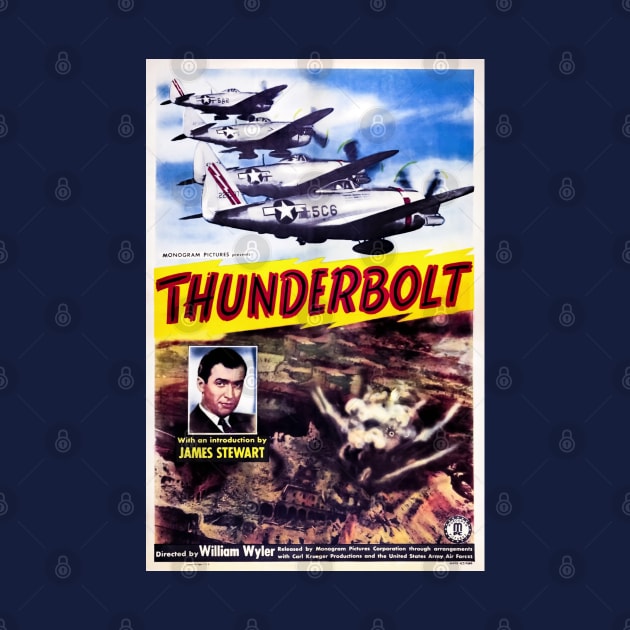 Restored vintage movie poster "Thunderbolt" w/ James "Jimmy" Stewart by vintageposterco