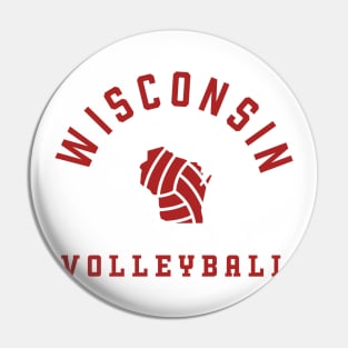 Wisconsin Volleyball - Red - Indoor Beach Grass Pin