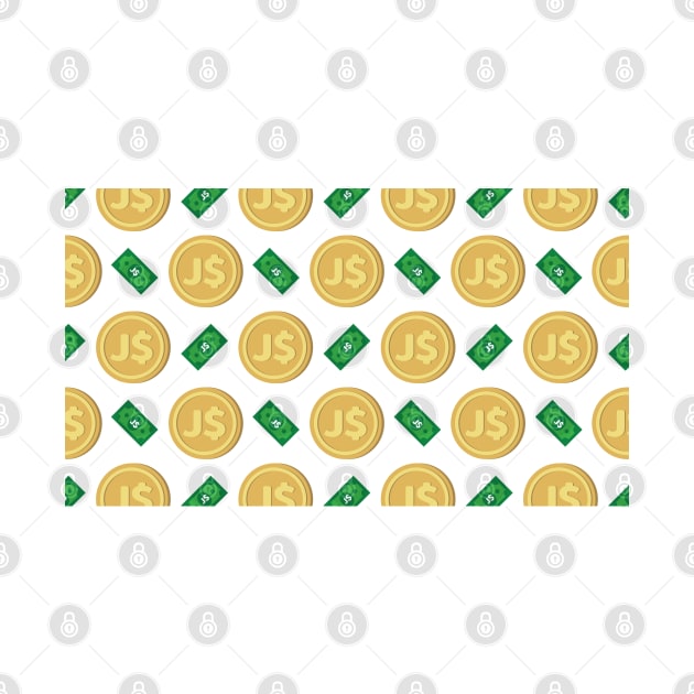 Jamaica’s Jamaican dollar J$ code JMD banknote and coin pattern wallpaper by FOGSJ