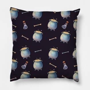 Pattern Halloween cauldron and potion Pillow