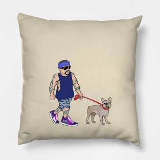 Rapper With Puppy Frenchie - Rappers with Puppies Pillow