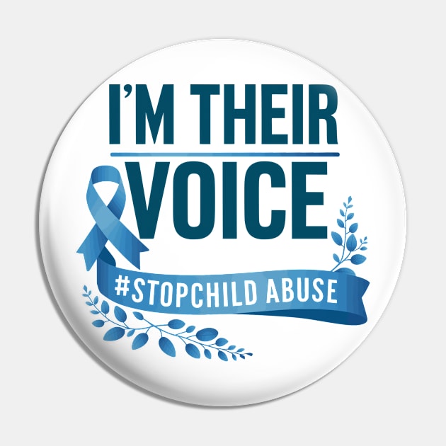 I'm Their Voice Child Abuse Prevention month awareness Pin by YOUNESS98