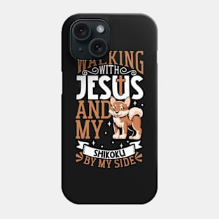 Jesus and dog - Shikoku Inu Phone Case