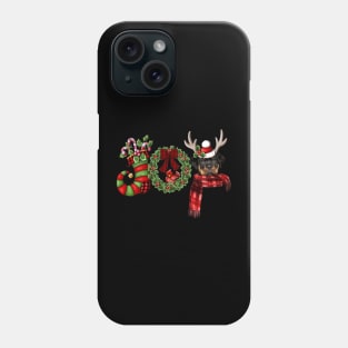 Christmas Joy Dwarf Stocking Reindeer Rottweiler Phone Case