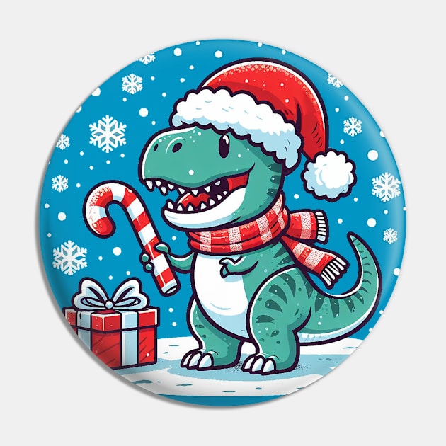 Happy Christmas T Rex Pin by Sketchy