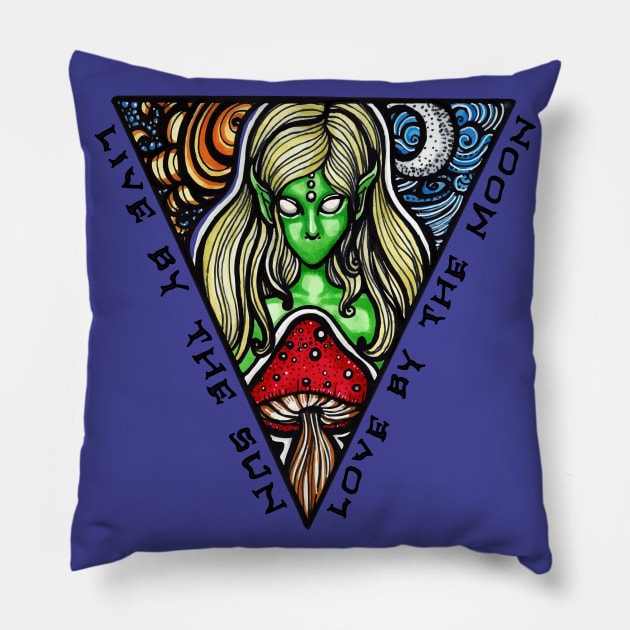 Sun and Moon Pillow by asiancoffeegirl