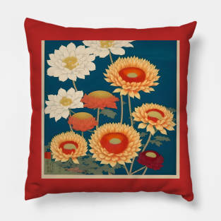 Chrysanthemum D Study in Japanese Style Pillow