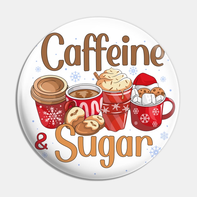 Caffeine & Sugar Christmas Coffee & Sweets Coffee Lovers Pin by gogo-jr