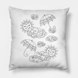 Noncolored Fairytale Weather Forecast Print Pillow