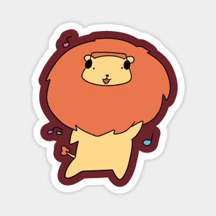 Dancing Headphones Lion Magnet