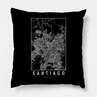 Santiago Chile Minimalist Map Pillow