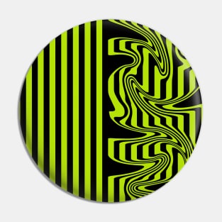 Stripes and Swirls - Lime Green and Black Pin