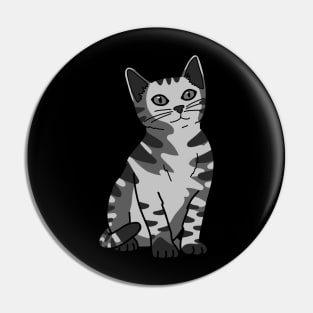 Gray Striped Tabby Cat Pin