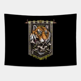 Tiger Skull Banner Tapestry