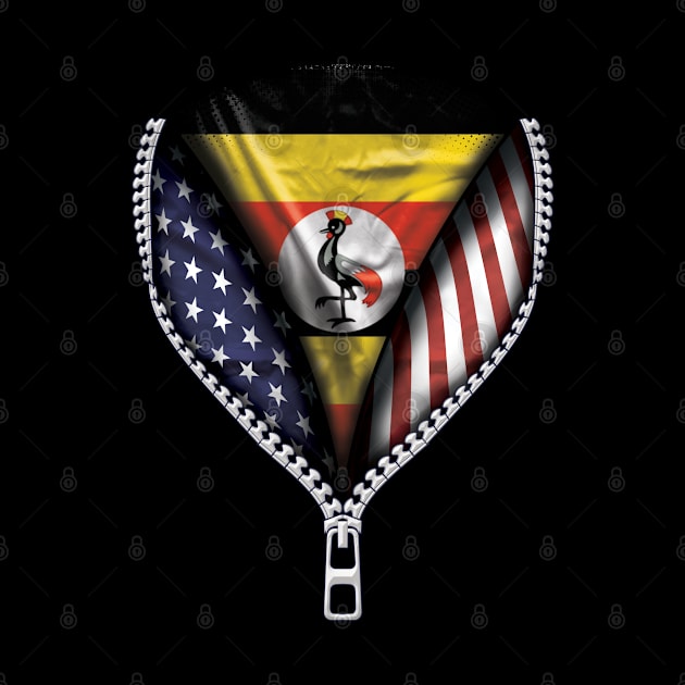 Ugandan Flag  Uganda Flag American Flag Zip Down - Gift for Ugandan From Uganda by Country Flags