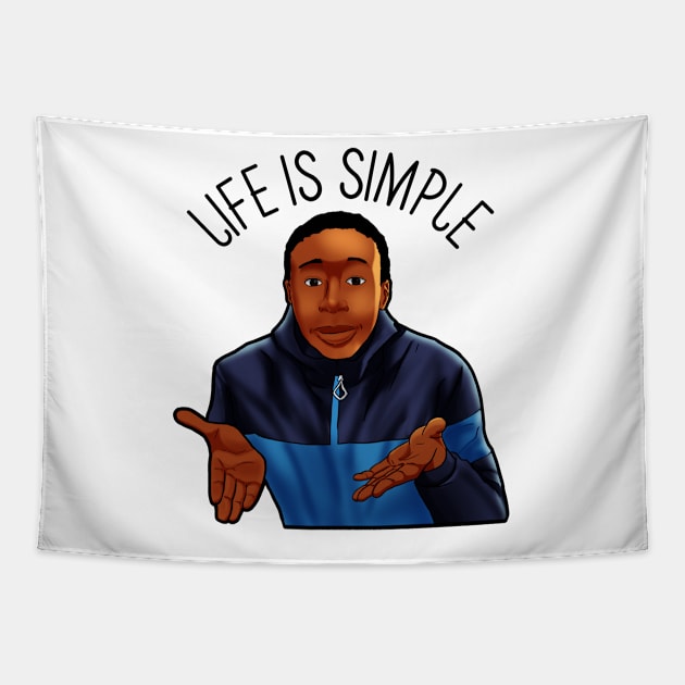 khaby lame life is simple Tapestry by Oyeplot