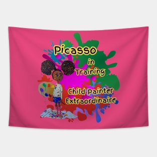 Picasso in training Child painter Extraordinaire Tapestry