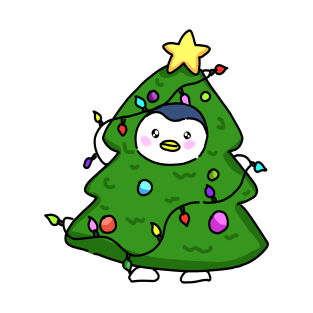 Penguin wearing a Christmas tree costume T-Shirt