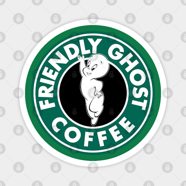 Friendly Ghost Coffee Magnet by peekxel