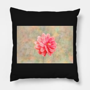 Pink dahlia on texture Pillow