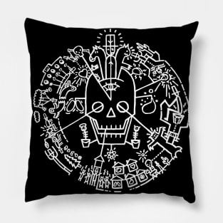 Cardboard Cowboy Resurrection Hieroglyph White Pillow