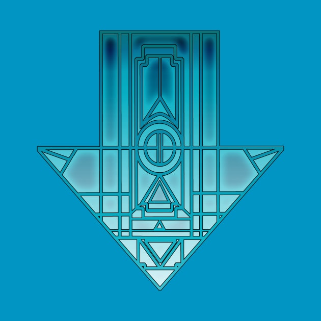 Teal Geometric Arrow by richardsimpsonart