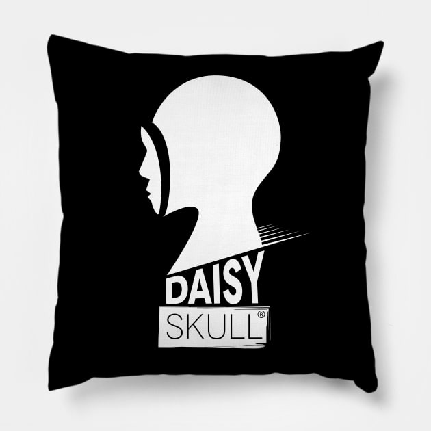 Daisy Skull (R) Pillow by Ambient Abstract