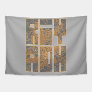 Riyadh, Saudi Arabia City Map Typography - Bauhaus Tapestry