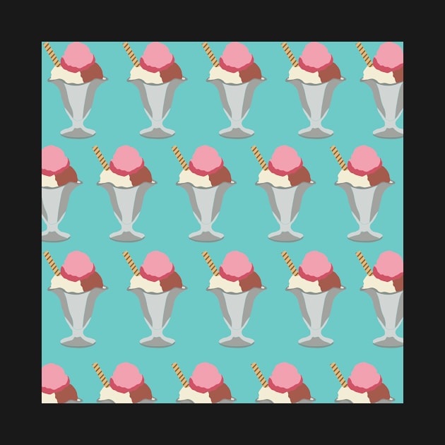 Cute Pastel Summertime Ice Cream Sundae Pattern by Rhubarb Myrtle