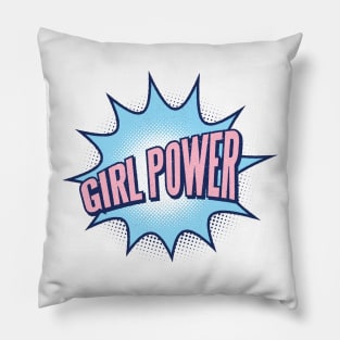 Girl Power Cartoon Style Pillow