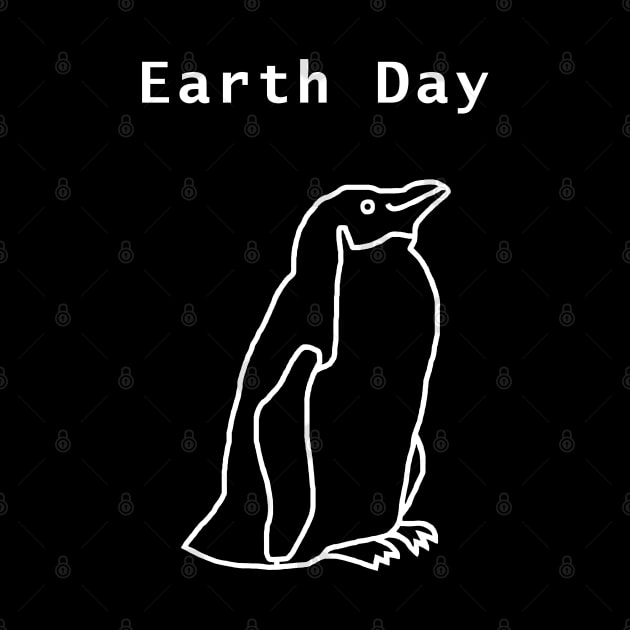 White Line Earth Day Penguin by ellenhenryart