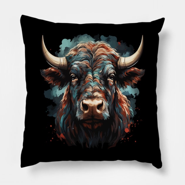 Patriotic Bison Pillow by JH Mart