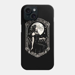 Gothic Vintage Witch and Moon Phone Case