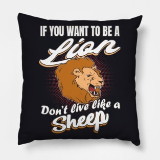 Lion Strength Motivation Pillow