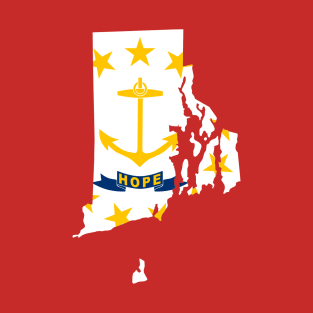 Rhode Island Flag Map T-Shirt