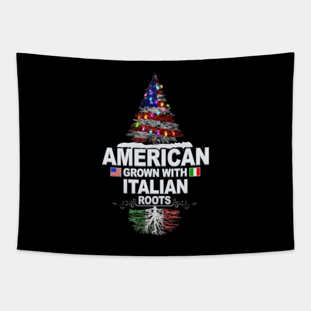 Christmas Tree  American Grown With Italian Roots - Gift for Italian From Italy Tapestry by Country Flags