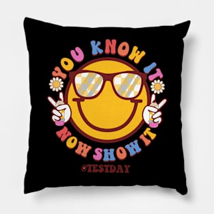 Groovy You Know It Now Show It Testing Day  Kids Funny Pillow