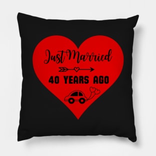 Just Married 40 Years Ago - Wedding anniversary Pillow